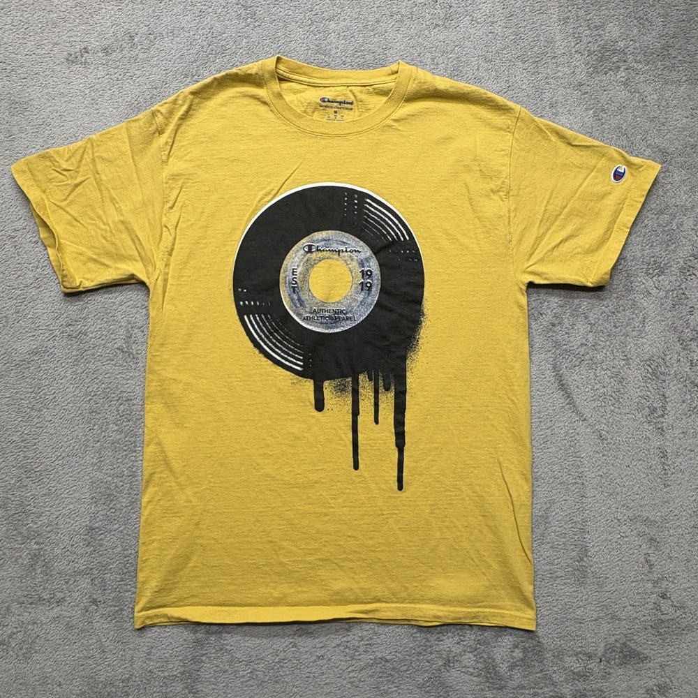 Champion‎ Shirt Mens Medium Record Graphic Tee Music Drip Hip Hop Rap
